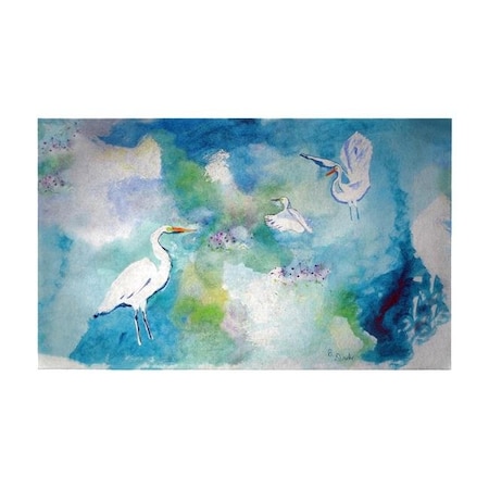 Betsy Drake Betsy Drake DM1047G 30 x 50 in. Three Egrets Door Mat - Large DM1047G